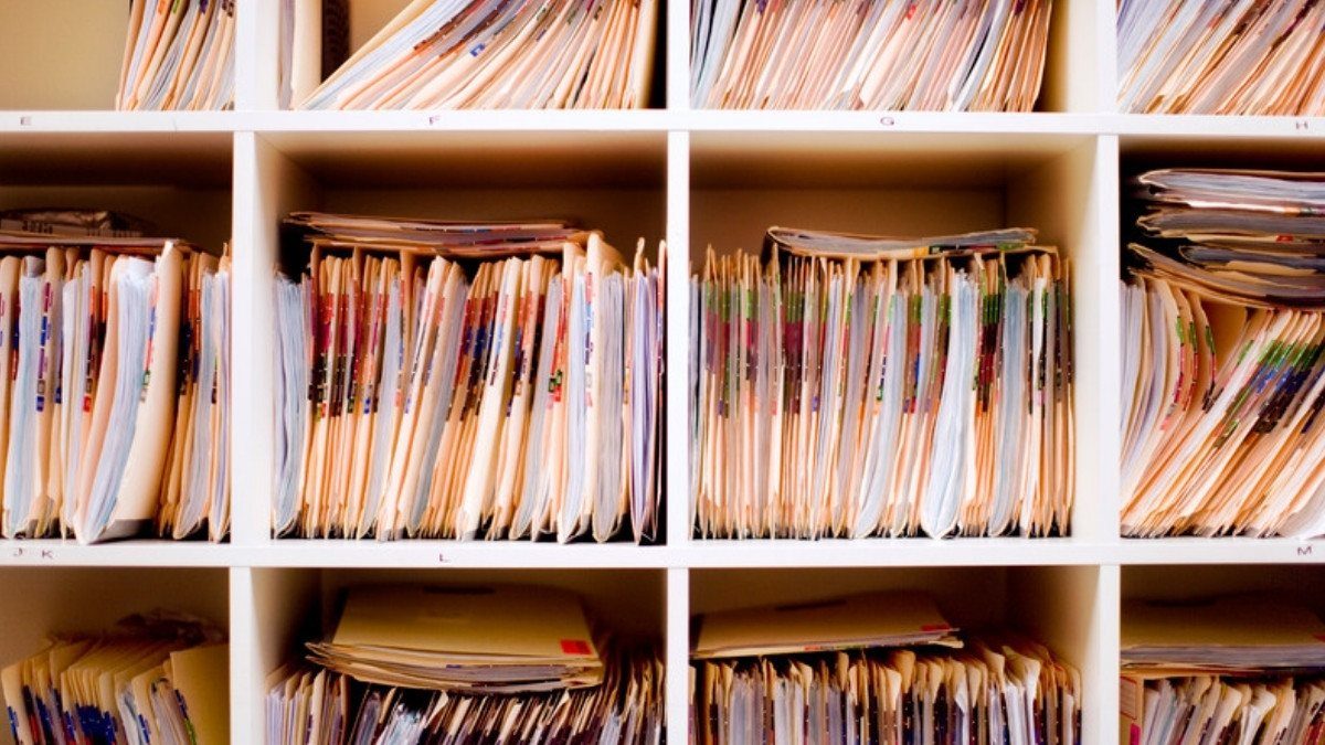 Cubbies stuffed with paper medical files show the kind of records personal injury attorneys in Berkeley County gather from hospitals