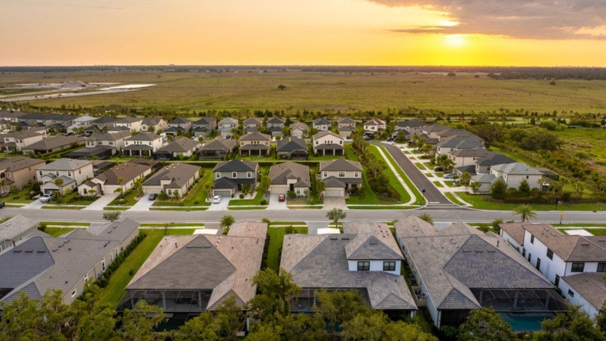 New homes fill a growing subdivision at sunset, the kind of growth that shapes the work of personal injury attorneys in Berkeley County