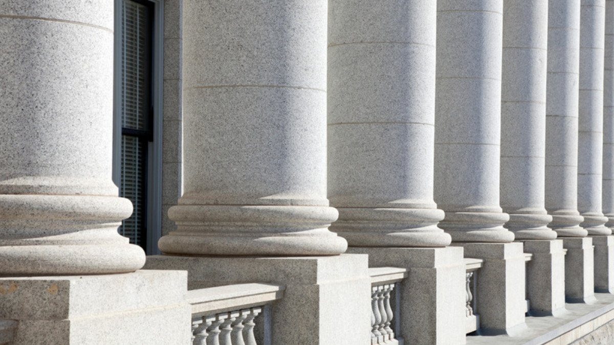 Tall granite columns line a classical public building, a reminder that South Carolina personal injury attorneys pick the court first